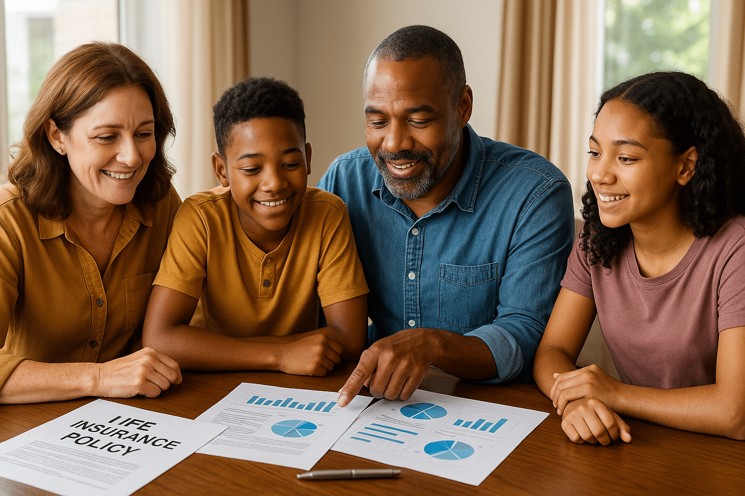 Life Insurance as an Investment Vehicle: Building Wealth While Protecting Your Family's Future 1 Family reviewing life insurance policy as part of wealth-building strategy