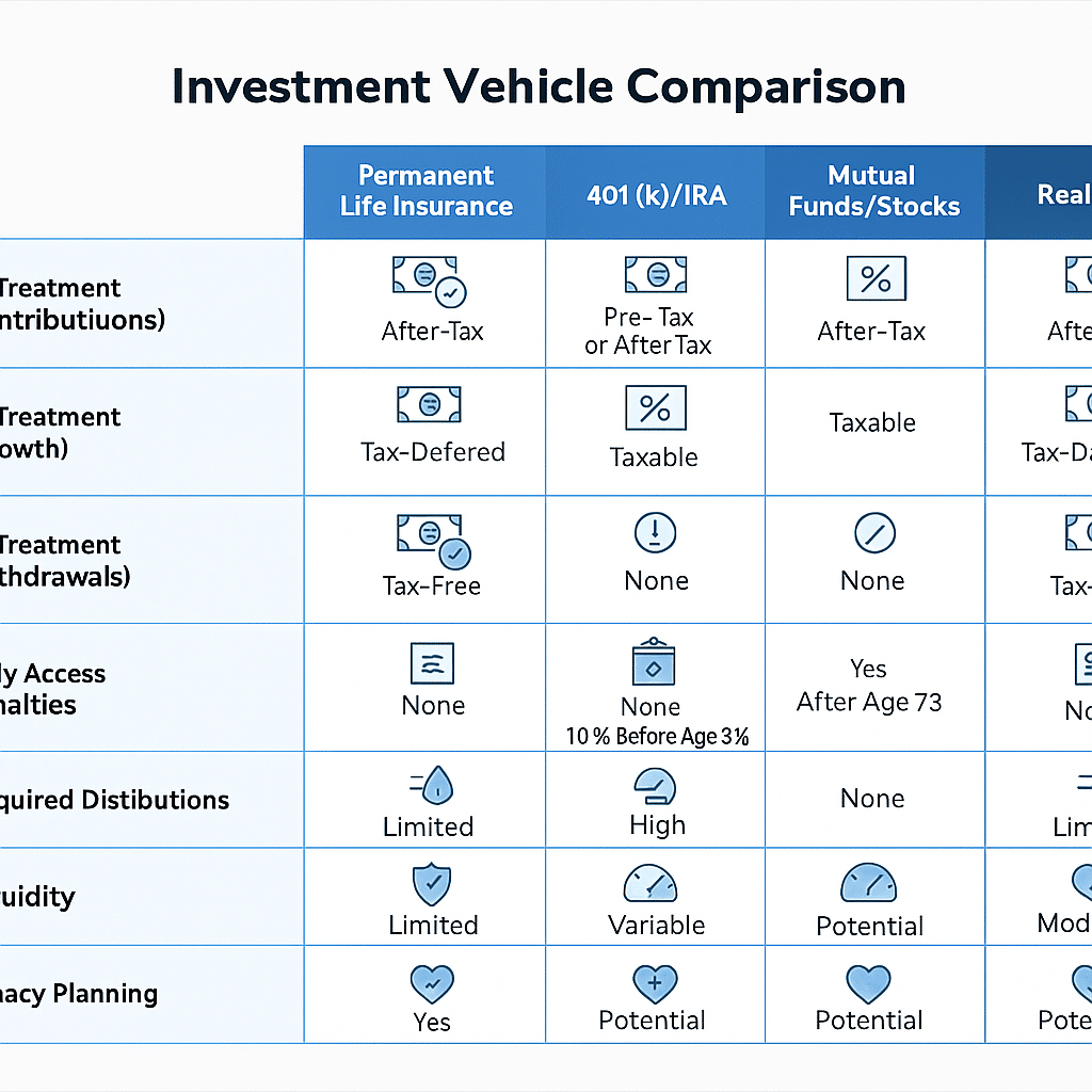 Life Insurance as an Investment Vehicle: Building Wealth While Protecting Your Family's Future 5 Comparison table of life insurance versus traditional investment vehicles